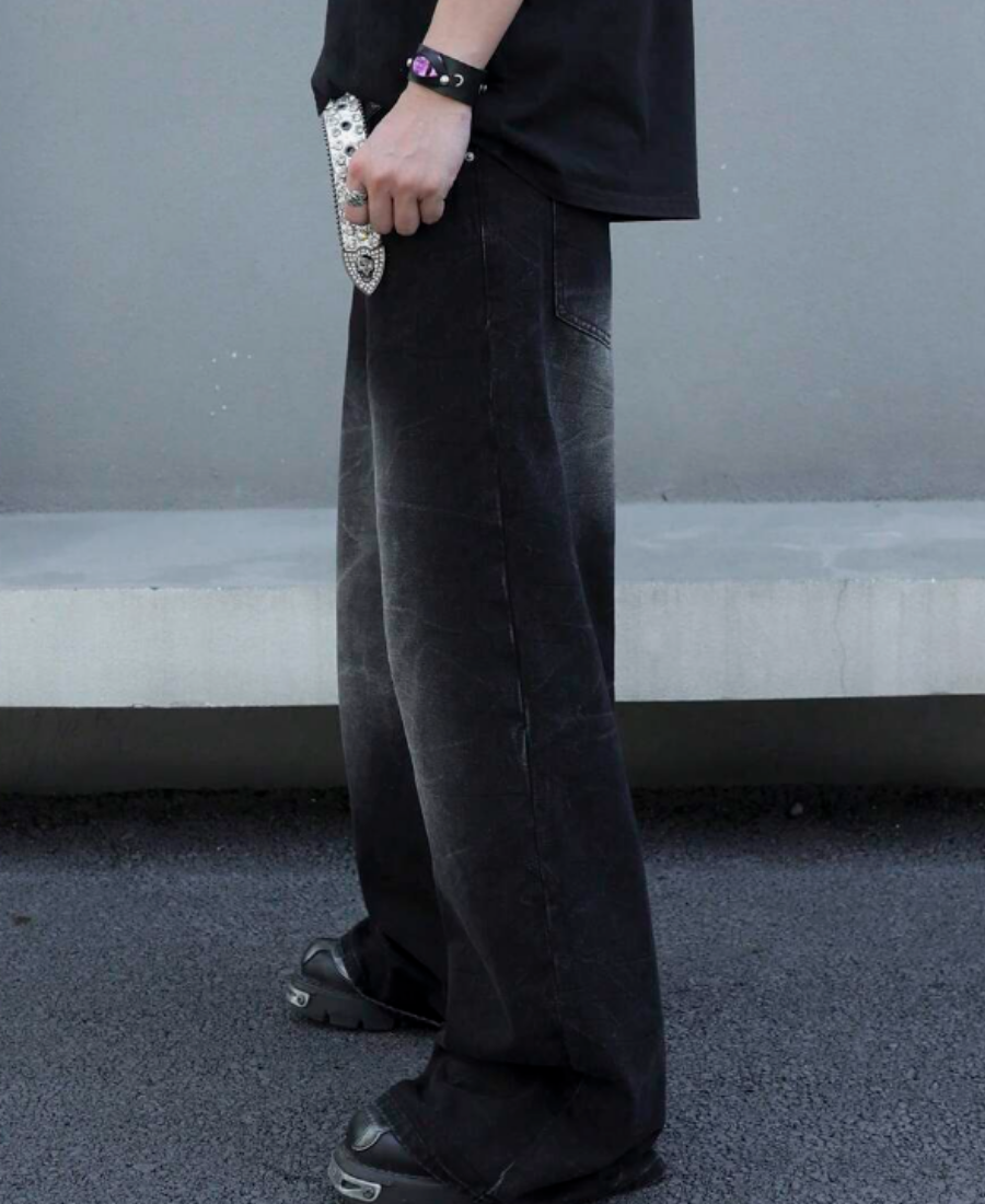 Midnight Faded Baggy Pants