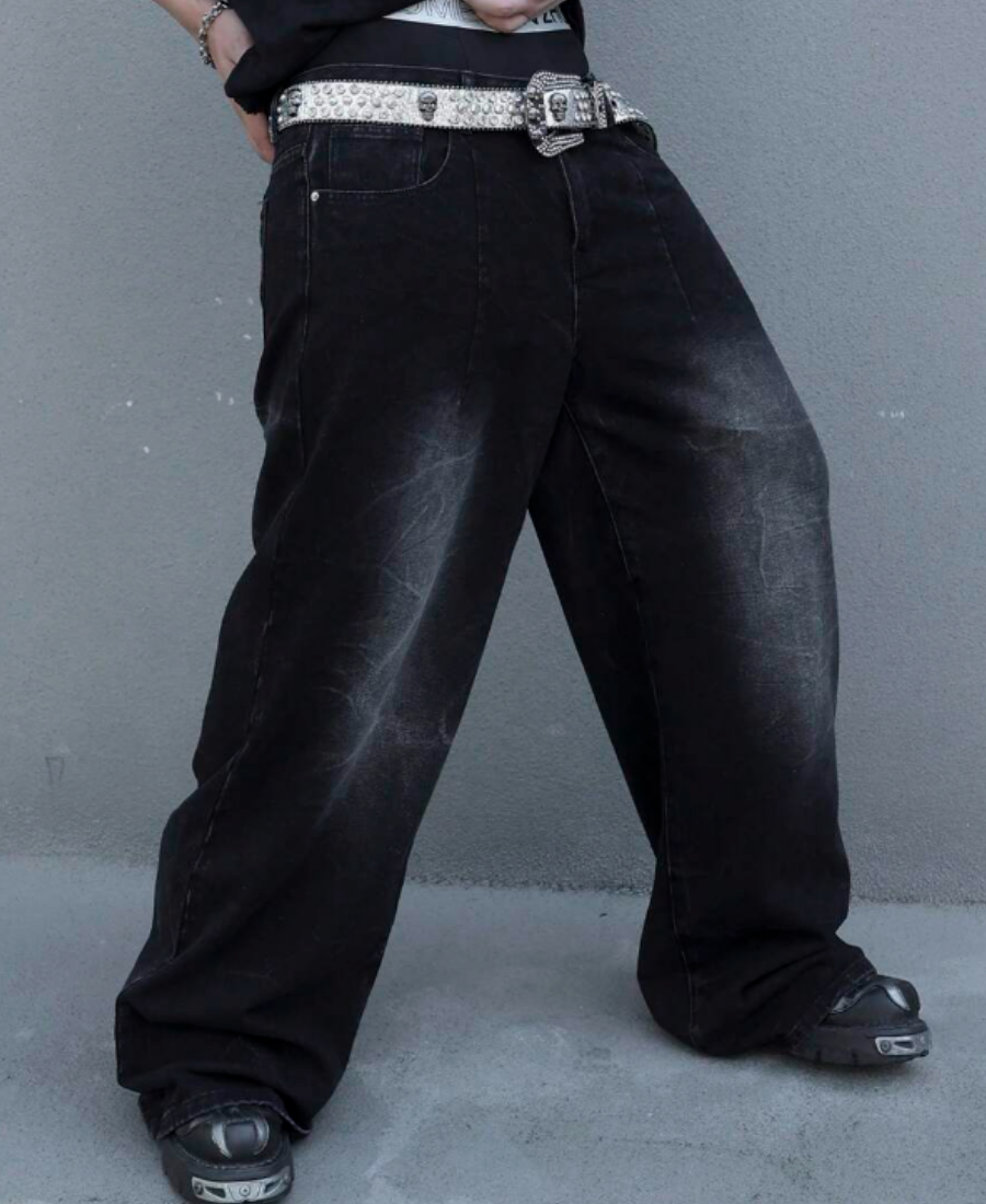 Midnight Faded Baggy Pants