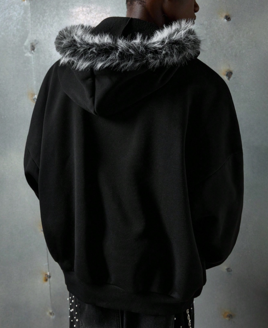 Faux Fur Pearl Zip-Up