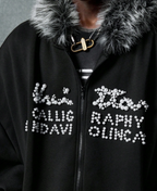 Faux Fur Pearl Zip-Up