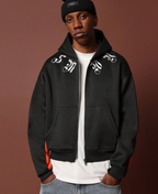 Gothic Collar Contrast Zip-Up