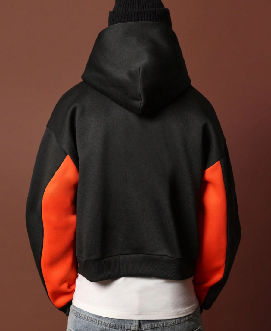 Gothic Collar Contrast Zip-Up