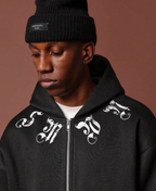 Gothic Collar Contrast Zip-Up