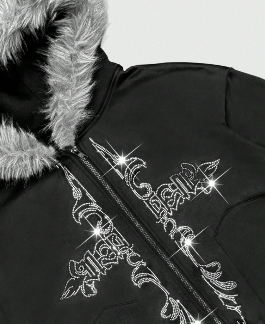 Opium Glitz Crucifix Hoodie