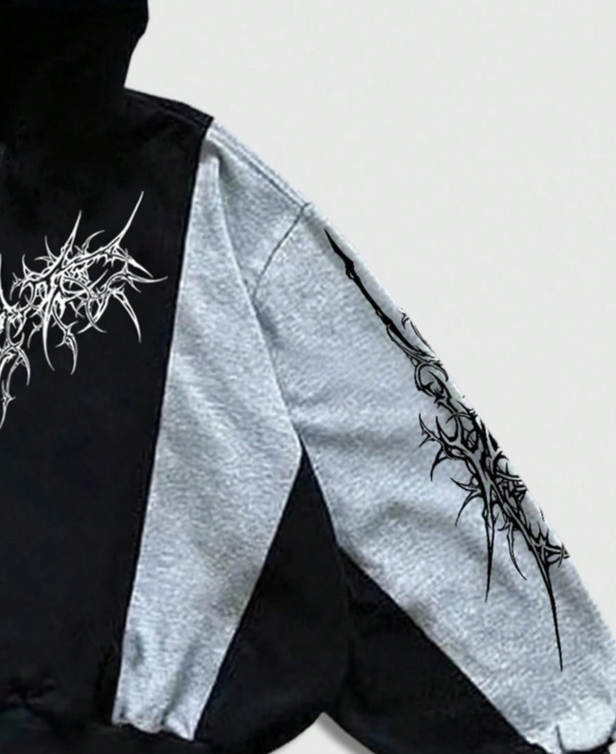 Cyber Tribal Colorblock Zip-Up