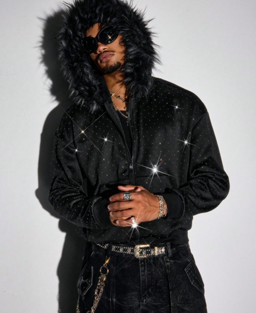 Stardust Faux Fur Zip-Up