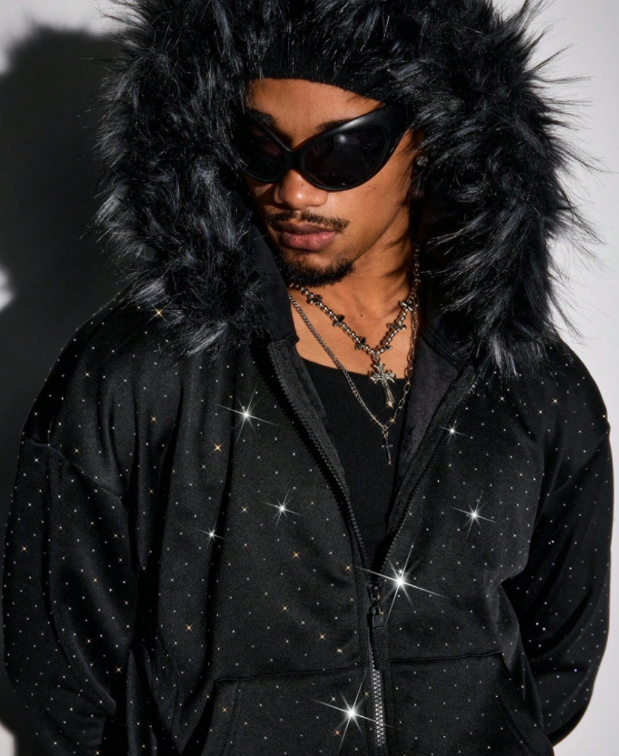 Stardust Faux Fur Zip-Up
