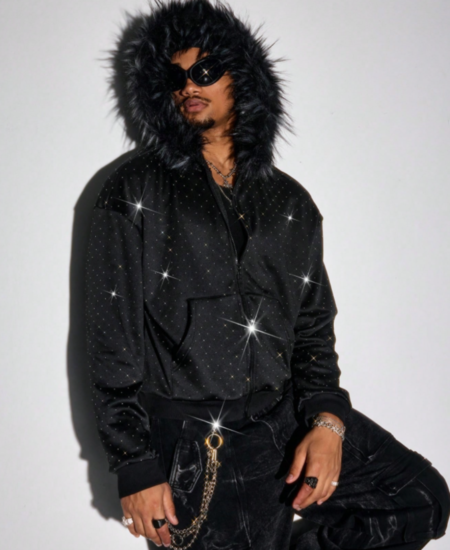 Stardust Faux Fur Zip-Up