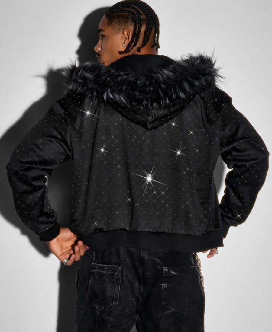 Stardust Faux Fur Zip-Up