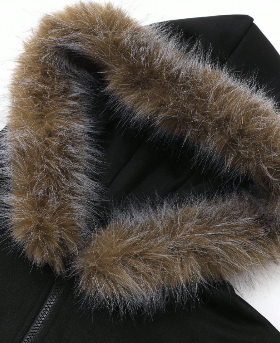 Los Angeles Brown Fur Zip-Up