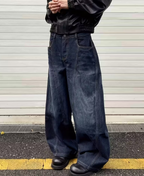 Sculpted Paneled Denim Pants