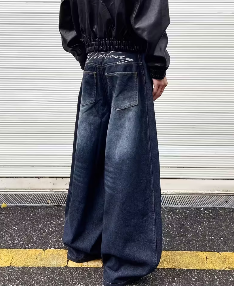 Sculpted Paneled Denim Pants