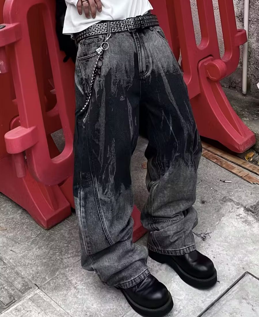 Ink Splash Baggy Pants