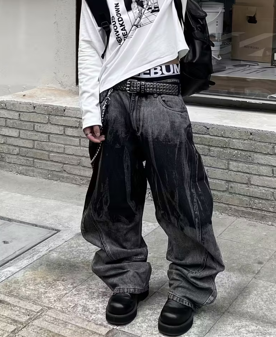 Ink Splash Baggy Pants