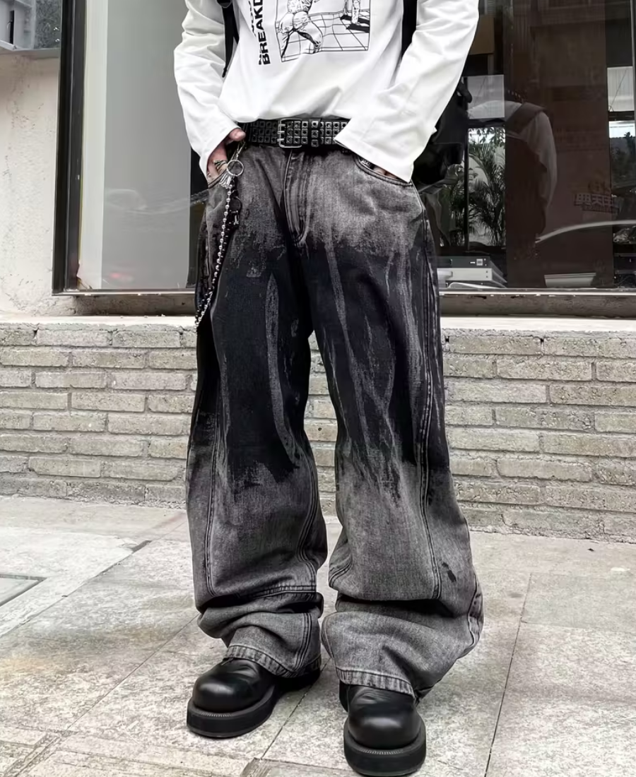 Ink Splash Baggy Pants