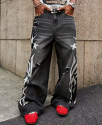 Y2K Tribal Flame Baggy Pants
