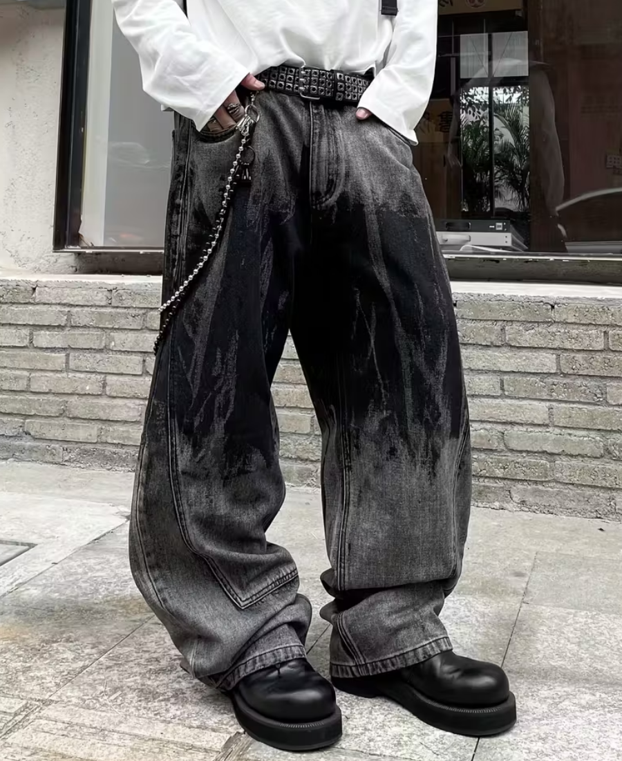 Industrial Spill Denim Pants
