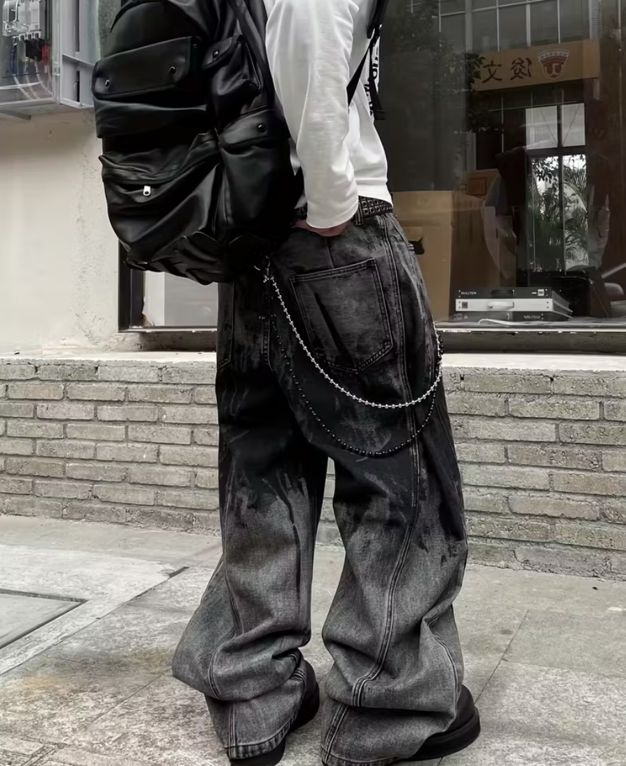 Industrial Spill Denim Pants