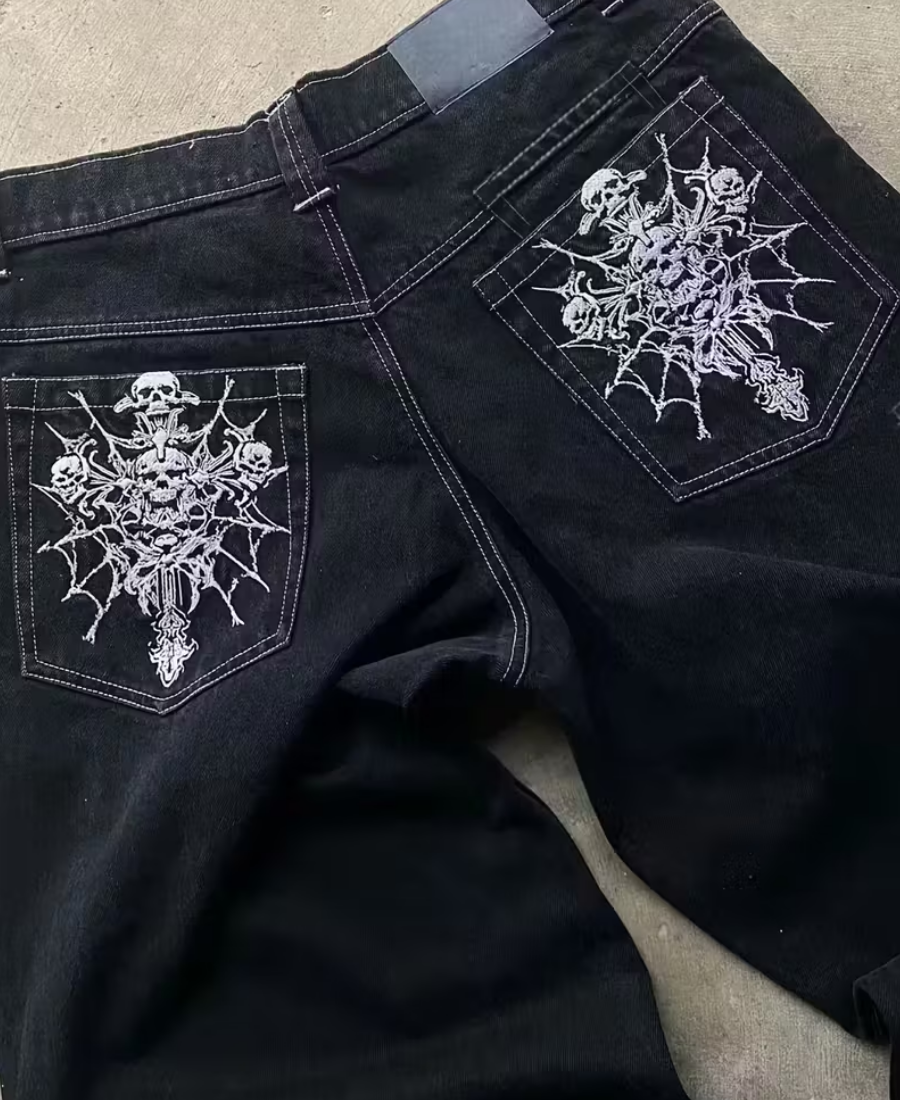 Gothic Skull Web Pants