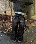 Y2K Gothic Script Baggy Pants