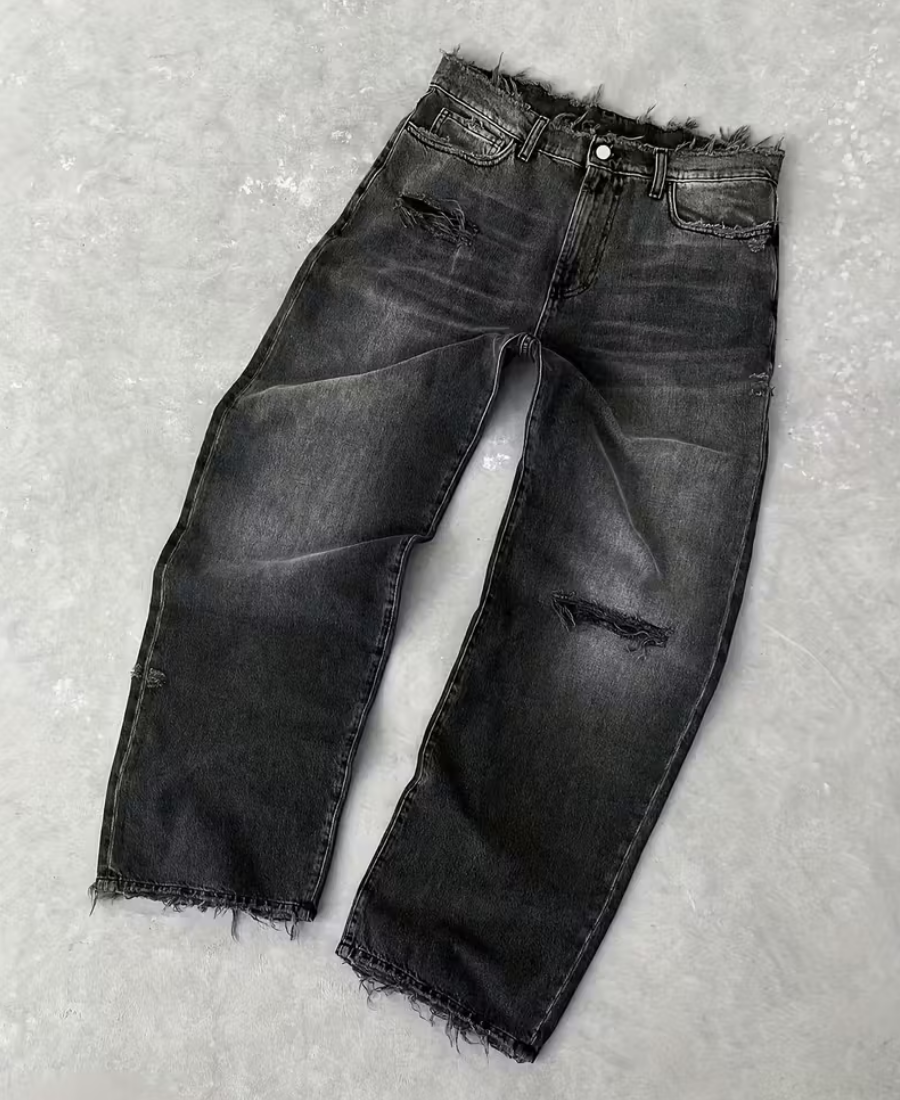 Raw Edge Washed Pants