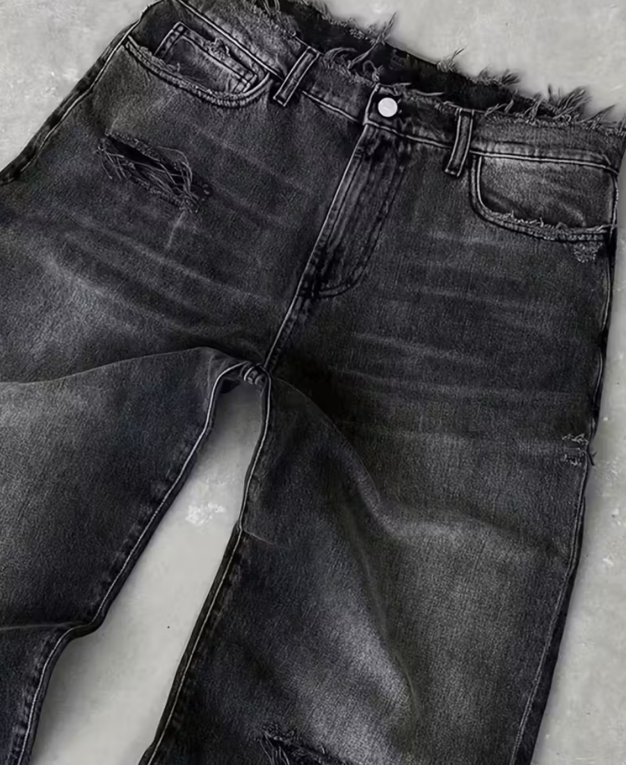 Raw Edge Washed Pants
