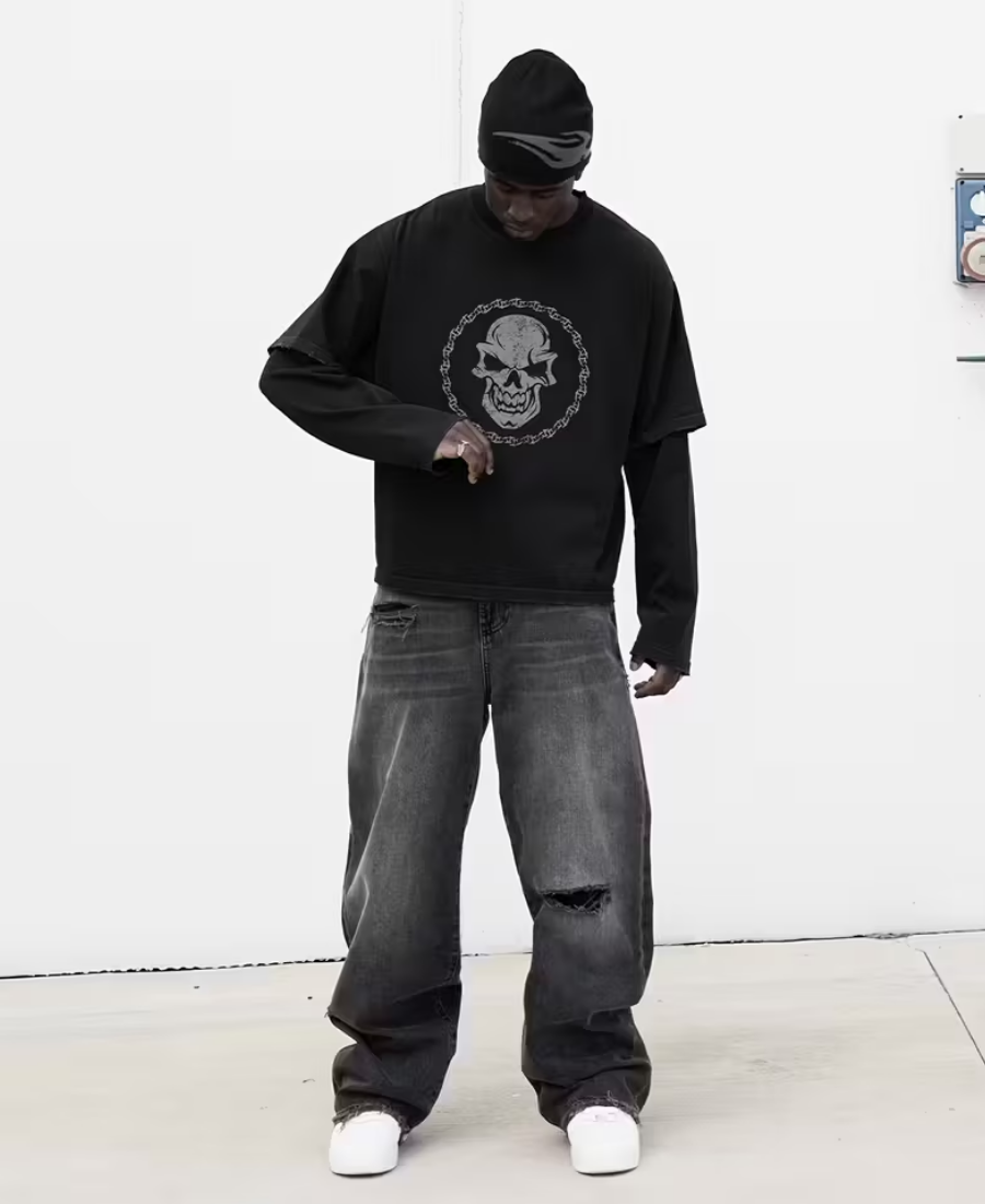 Raw Edge Washed Pants