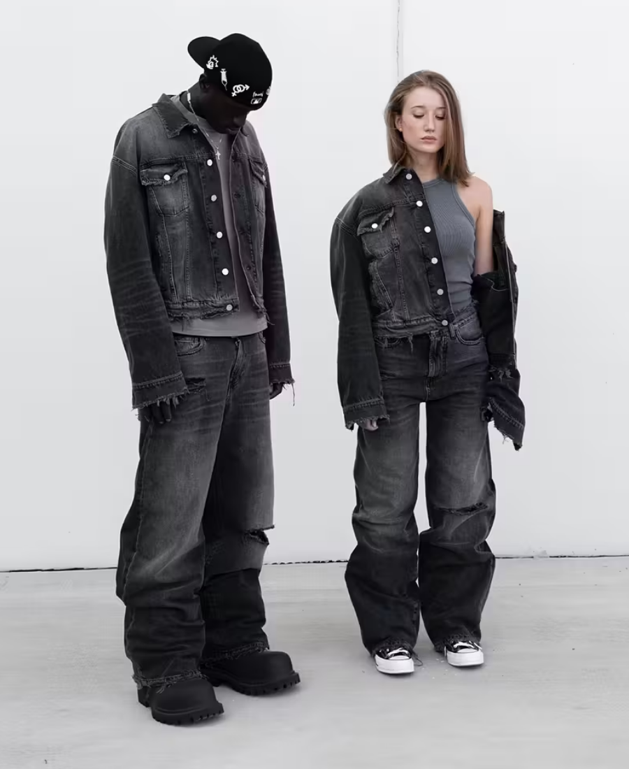 Raw Edge Washed Pants