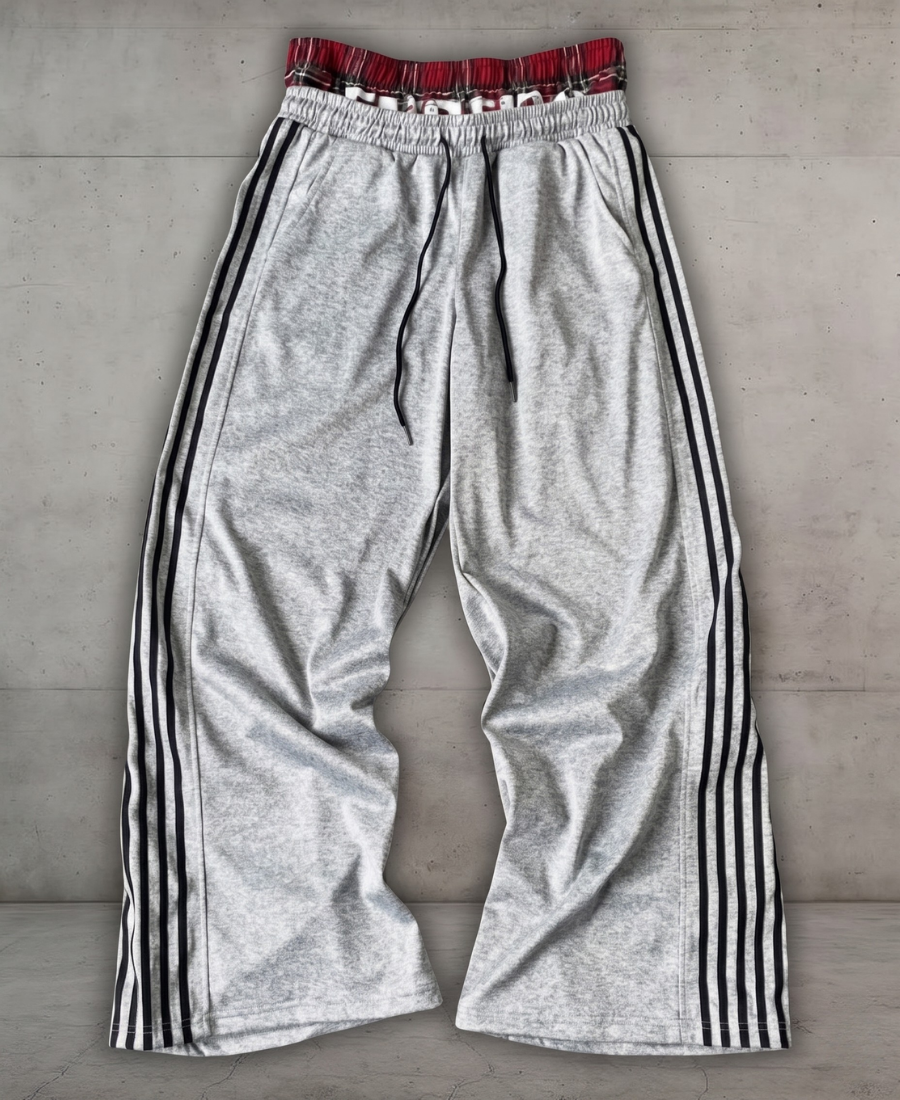 Multi-Stripe Plaid-Waist Eşofman