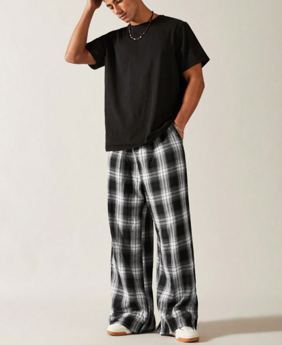 Monochrome Plaid Eşofman