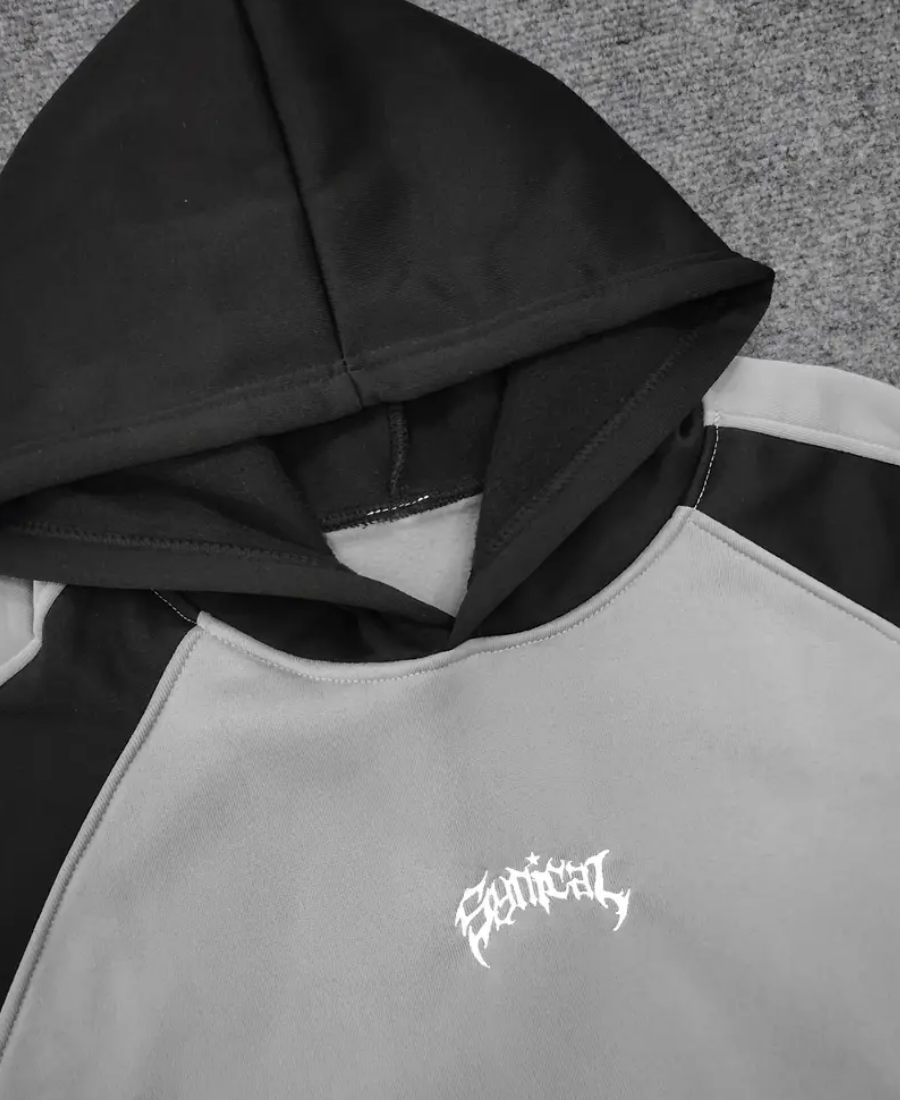 Tribal Sleeve Paneled Hoodie