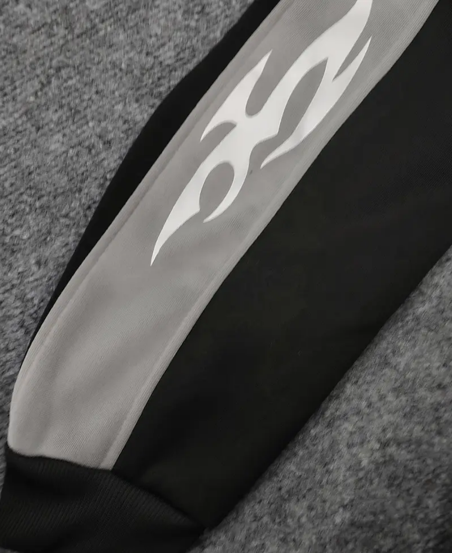 Tribal Sleeve Paneled Hoodie
