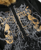 Dangerous Golden Skull Fur Zip-Up