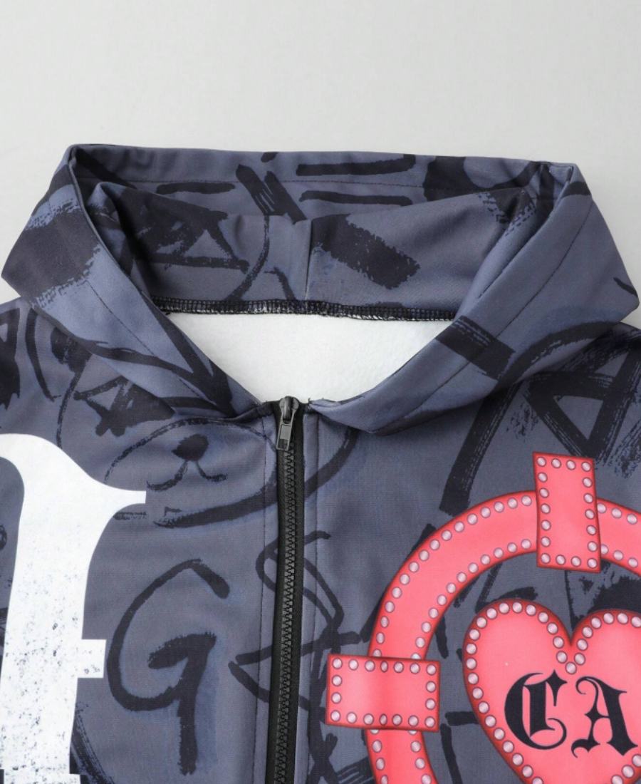 I Heart Money Graffiti Zip-Up