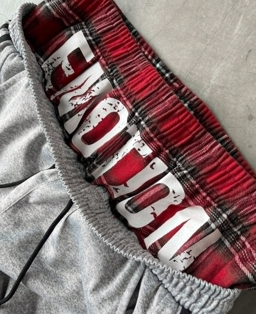 Multi-Stripe Plaid-Waist Eşofman