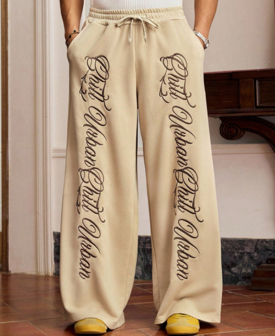 Beige Calligraphy Eşofman