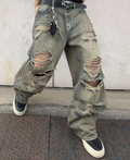 Baggy Destroyed Denim Pants