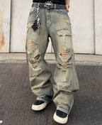 Baggy Destroyed Denim Pants