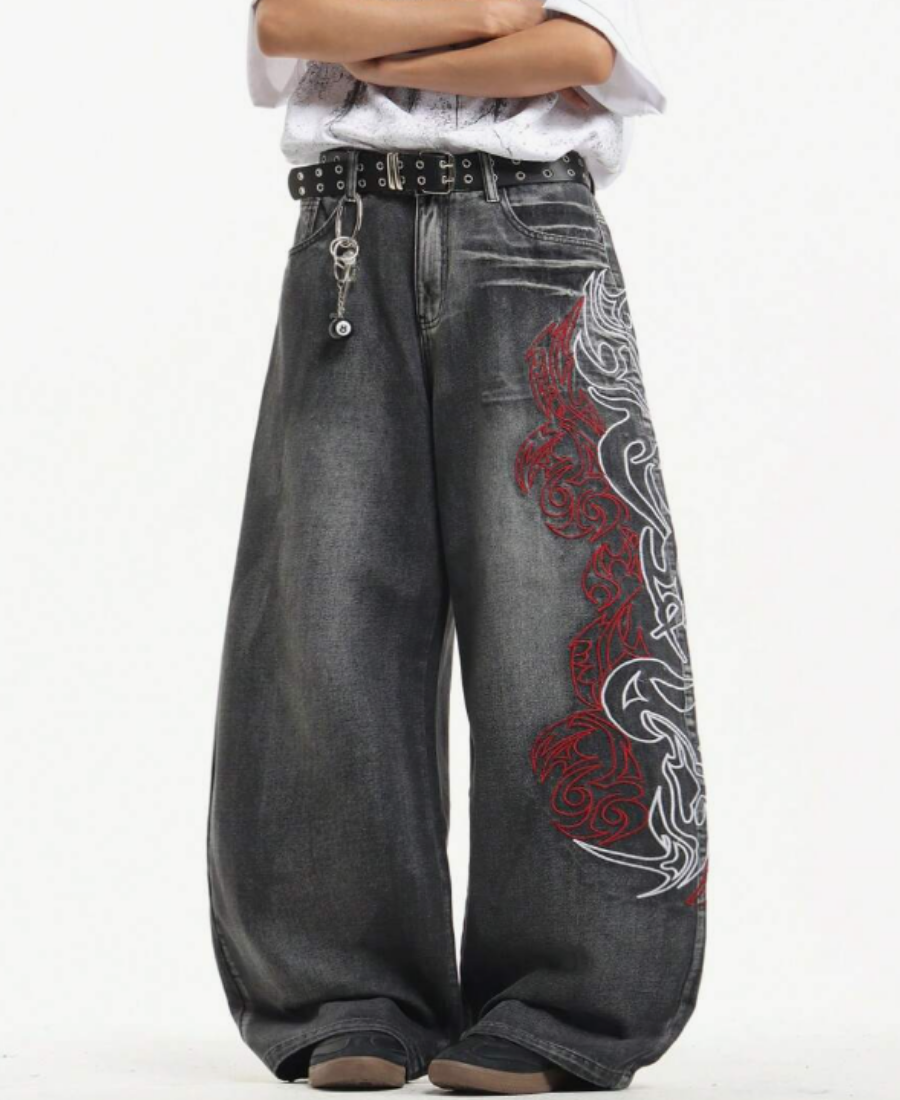Tribal Graphic Baggy Pants