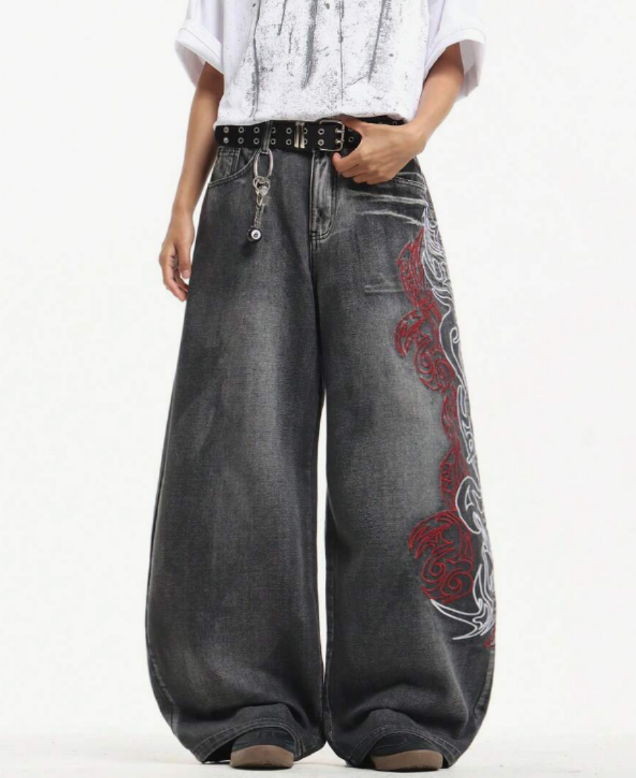 Tribal Graphic Baggy Pants