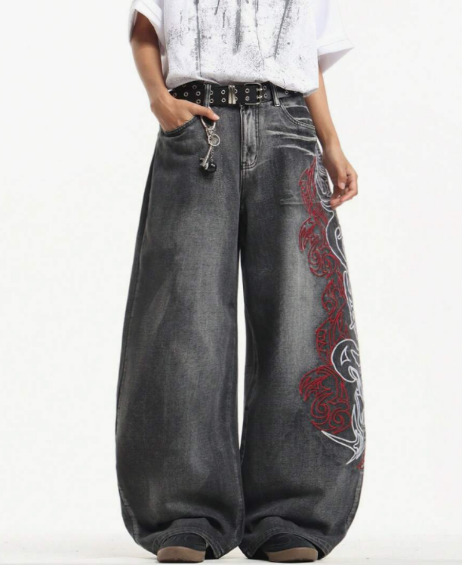 Tribal Graphic Baggy Pants