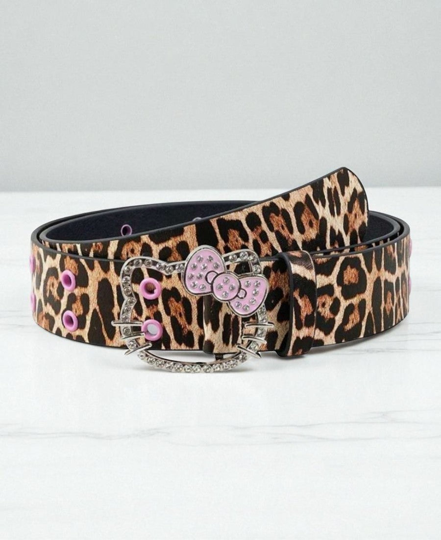 Y2K Kitty Leopard Bling Kemer