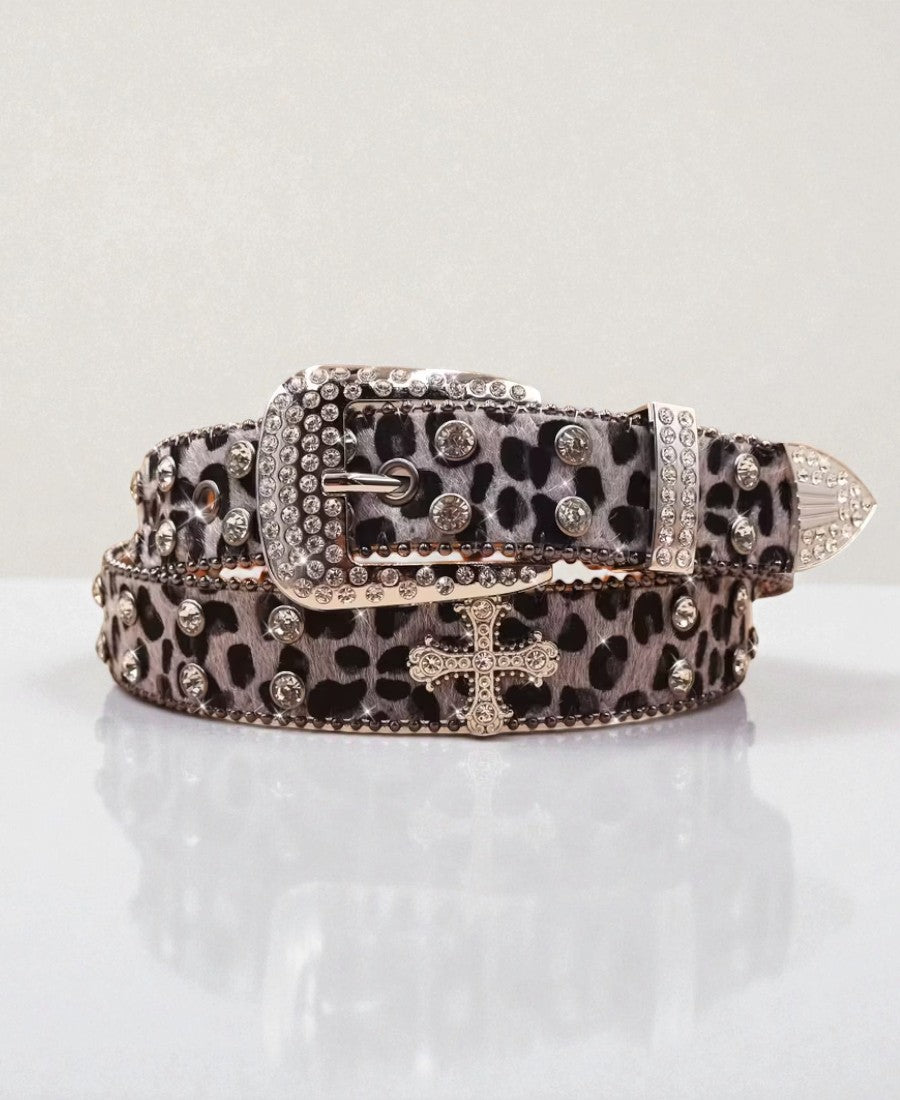 Snow Leopard Crystal Cross Kemer